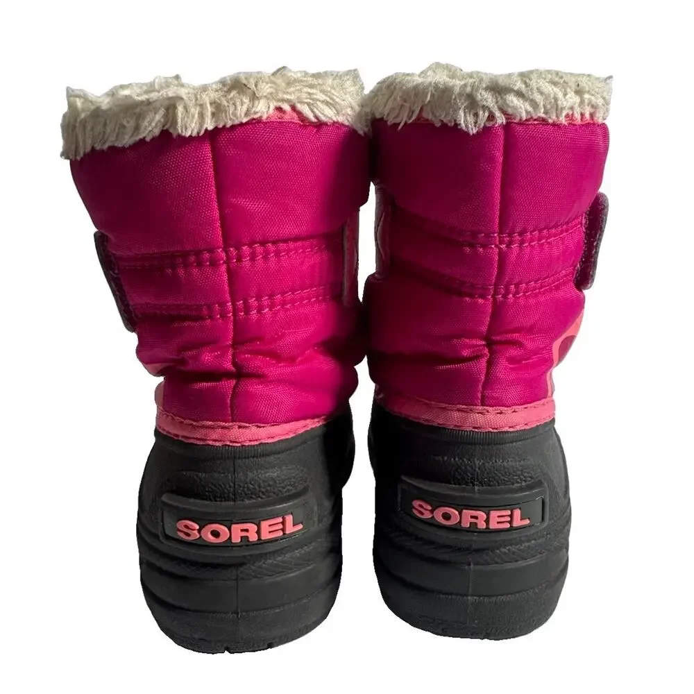 Sorel Snow Commander Toddler Winter Boots Pink Purple Black Waterproof Size 7